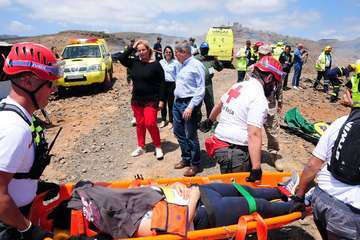Simulacro de accidente aéreo en el sur de la Isla (Foto TA)